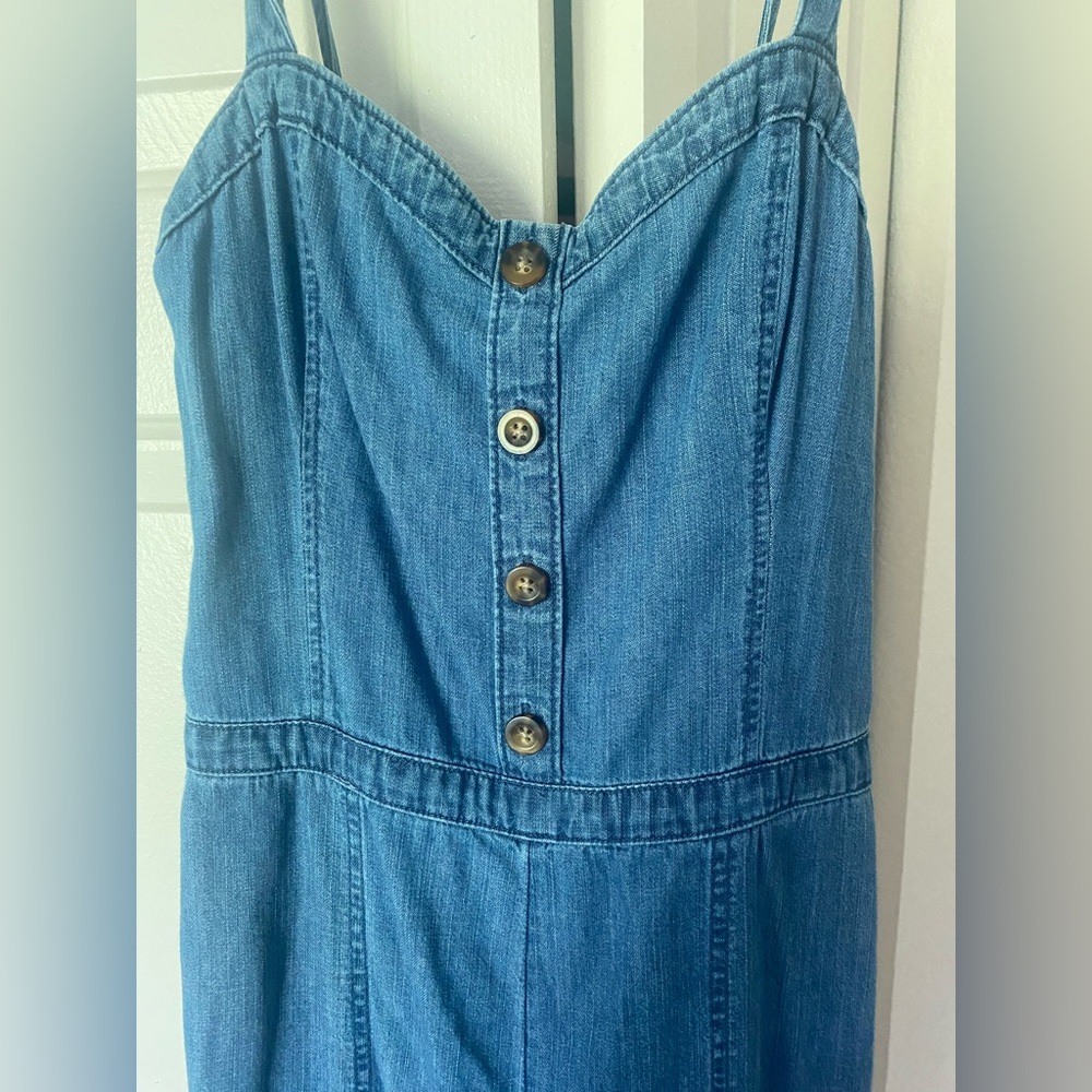 Abercrombie & Fitch Blue Denim Jumpsuit